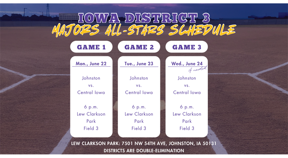 Majors District Schedule